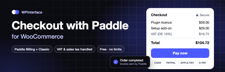 WPInterface Checkout With Paddle For WooCommerce Preview Wordpress Plugin - Rating, Reviews, Demo & Download