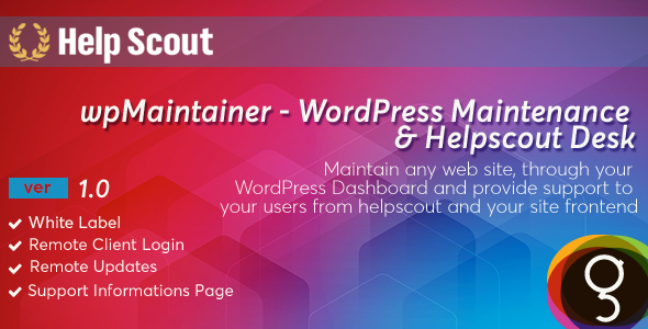 WpMaintainer – Remote Site Support Preview Wordpress Plugin - Rating, Reviews, Demo & Download