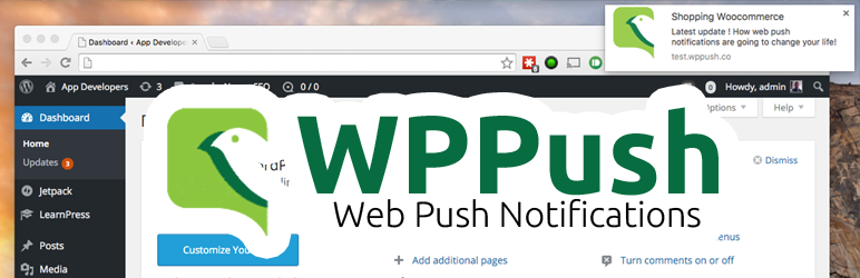 WPPush Push Notifications On The Web Preview Wordpress Plugin - Rating, Reviews, Demo & Download
