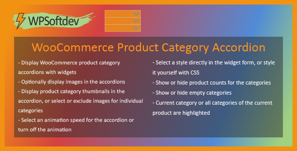 WPSoftdev WooCommerce Product Category Accordion Preview Wordpress Plugin - Rating, Reviews, Demo & Download