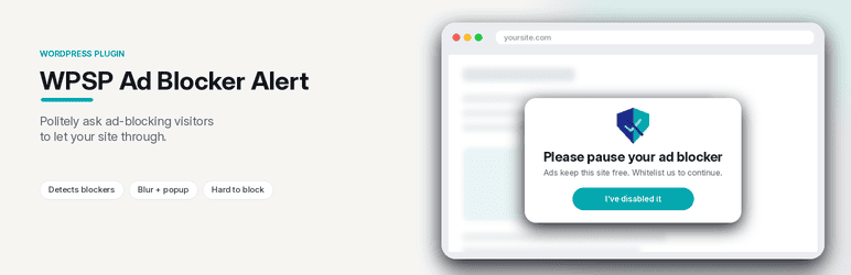 WPSP Ad Blocker Alert Preview Wordpress Plugin - Rating, Reviews, Demo & Download