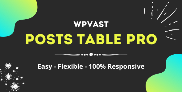 Wpvast Posts Table Pro Preview Wordpress Plugin - Rating, Reviews, Demo & Download