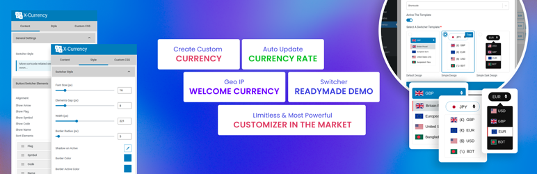 X-Currency – Best Currency Switcher For WooCommerce Store Site For Multiple Custom Currencies! Preview Wordpress Plugin - Rating, Reviews, Demo & Download