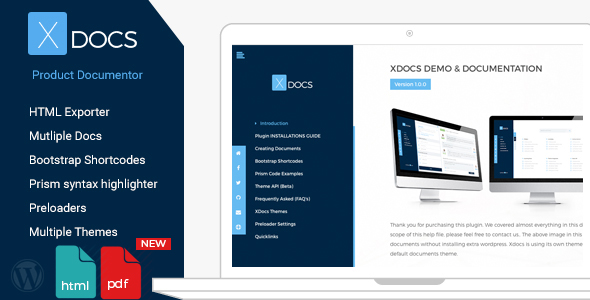X Docs Wordpress Product Documentation Creator Preview - Rating, Reviews, Demo & Download