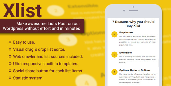 Xlist – Multi-Purpose WordPress Listicle Maker Preview - Rating, Reviews, Demo & Download