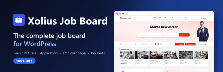 Xolius Job Board Preview Wordpress Plugin - Rating, Reviews, Demo & Download