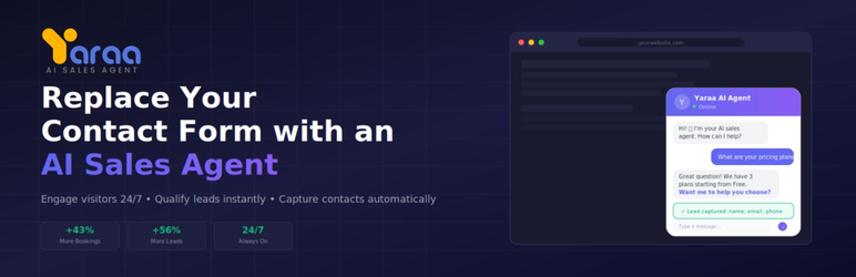 Yaraa AI Sales Agent Preview Wordpress Plugin - Rating, Reviews, Demo & Download