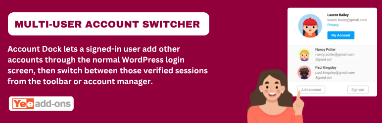Yee Multi-User Account Switcher Preview Wordpress Plugin - Rating, Reviews, Demo & Download