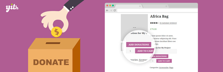 YITH Donations For WooCommerce Preview Wordpress Plugin - Rating, Reviews, Demo & Download