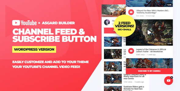 Youtube Channel Feeds And Subscribe Box WordPress Plugin Preview - Rating, Reviews, Demo & Download