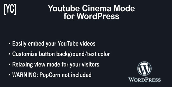 YouTube Cinema Mode Plugin for Wordpress Preview - Rating, Reviews, Demo & Download