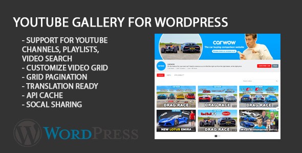 Youtube Gallery Portfolio WordPress Plugin Preview - Rating, Reviews, Demo & Download