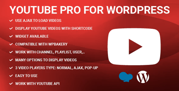 Youtube Pro Plugin for Wordpress Preview - Rating, Reviews, Demo & Download