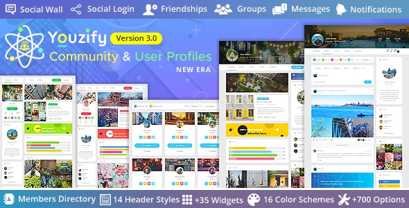 Youzify – BuddyPress Community & WordPress User Profile Plugin Preview - Rating, Reviews, Demo & Download