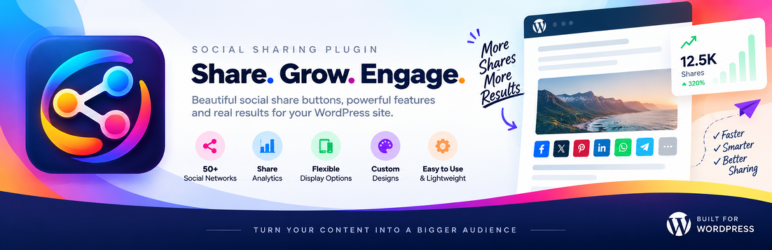 ZA Creative Social Buttons Preview Wordpress Plugin - Rating, Reviews, Demo & Download