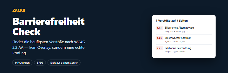 Zackii Accessibility Check Preview Wordpress Plugin - Rating, Reviews, Demo & Download
