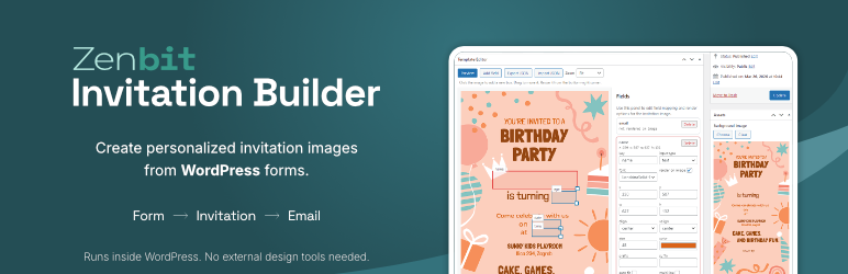 Zenbit Invitation Builder Preview Wordpress Plugin - Rating, Reviews, Demo & Download