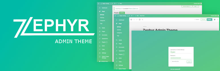 Zephyr Admin Theme Preview Wordpress Plugin - Rating, Reviews, Demo & Download