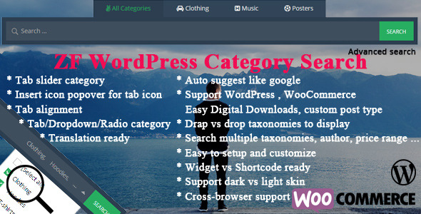 ZF WordPress Category Search Preview - Rating, Reviews, Demo & Download
