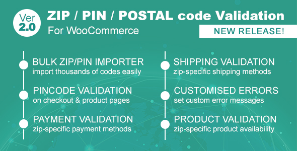 Zip/Pin/Postal Code Validator For WooCommerce Preview Wordpress Plugin - Rating, Reviews, Demo & Download