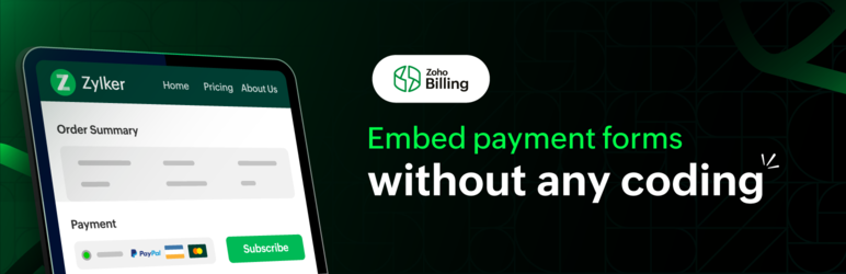 Zoho Billing – Embed Payment Form Preview Wordpress Plugin - Rating, Reviews, Demo & Download