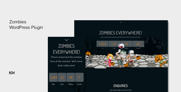 Zombies – Illustrated/Animated Coming Soon Plugin Preview - Rating, Reviews, Demo & Download