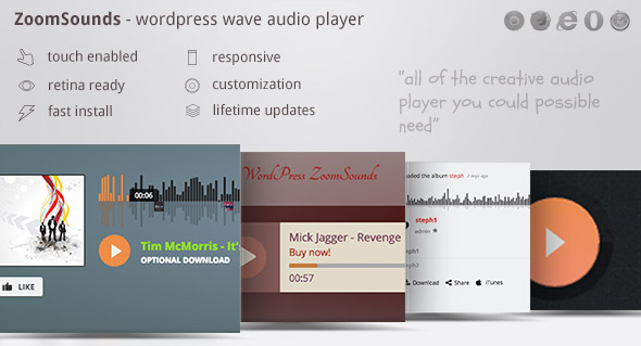 ZoomSounds – WordPress Cornerstone Waveform Audio Player Preview - Rating, Reviews, Demo & Download