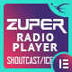 Zuper – Shoutcast And Icecast Radio Player With History – Elementor Widget Addon